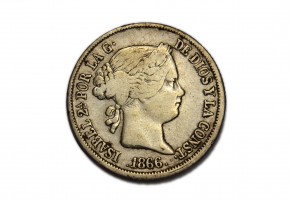 ISABEL II 1866, 40 Céntimos de Escudo, Madrid