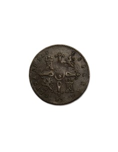 ISABEL II 1858, 2 Maravedís,Barcelona 2