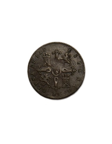 ISABEL II 1858, 2 Maravedís,Barcelona