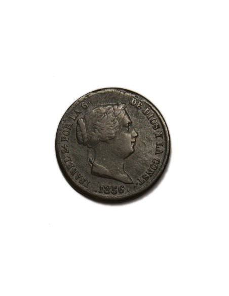 ISABEL II 1856,10 Céntimos de Real,Segovia