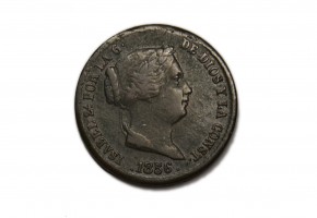 ISABEL II 1856,10 Céntimos de Real,Segovia