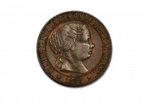ISABEL II 1868 1 Céntimo de Escudo, Barcelona