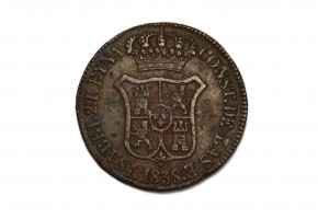 ISABEL II 1838 6 Cuartos, Barcelona