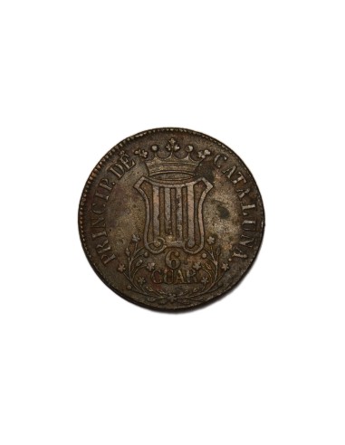 ISABEL II 1838 6 Cuartos, Barcelona