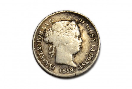 ISABEL II. 1 Real 1858, Barcelona