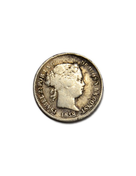 ISABEL II. 1 Real 1858, Barcelona