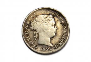 ISABEL II. 1 Real 1858, Barcelona