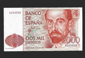 JUAN CARLOS I 2000 PESETAS 1980 SIN SERIE