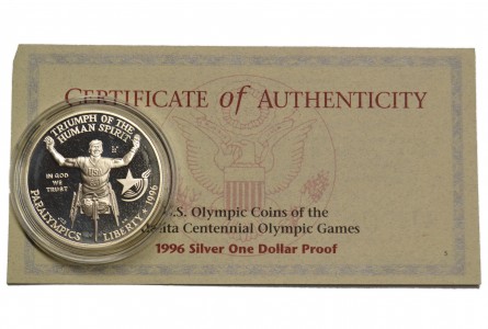 ESTADOS UNIDOS 1996 P, 1 DOLLAR, WHEEL ATHLETE