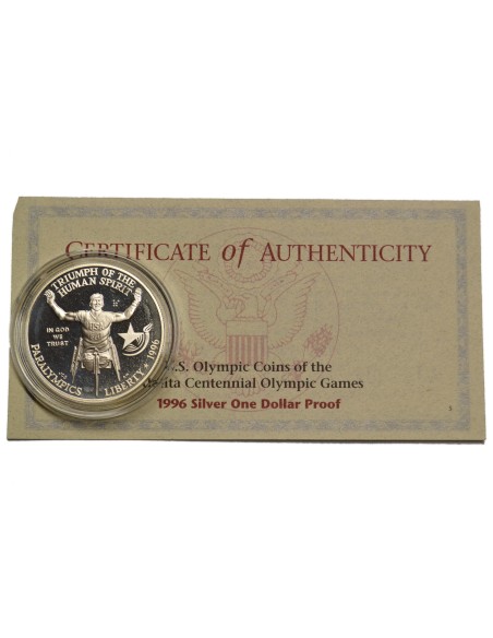 ESTADOS UNIDOS 1996 P, 1 DOLLAR, WHEEL ATHLETE