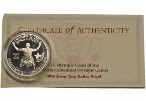 ESTADOS UNIDOS 1996 P, 1 DOLLAR, WHEEL ATHLETE