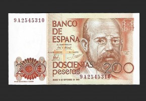 JUAN CARLOS I 200 PESETAS SERIE 9A