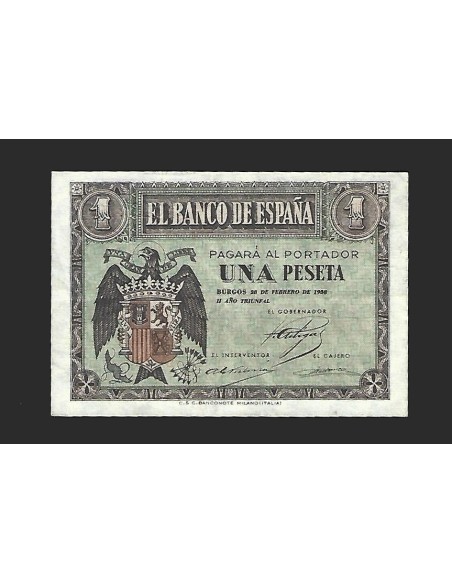 ESTADO ESPAÑOL 1 PESETA 28-02-38 SERIE F
