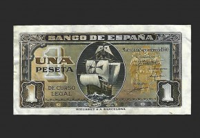 BILLETE ESTADO ESPAÑOL 1 PESETA 04-09-40 SERIE I