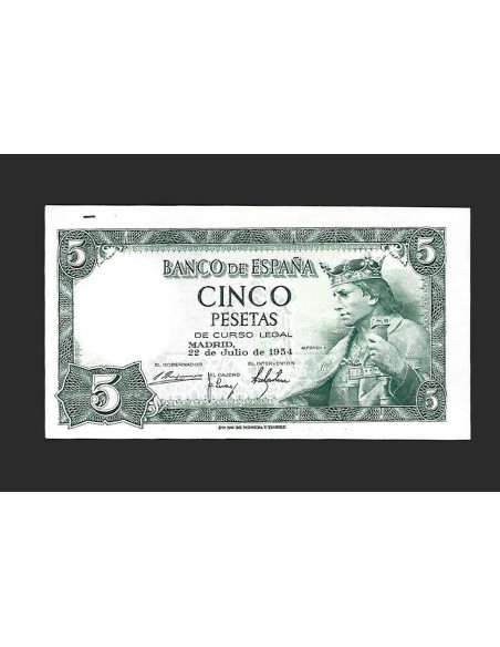 ESTADO ESPAÑOL 5 PESETAS 1954 SERIE R