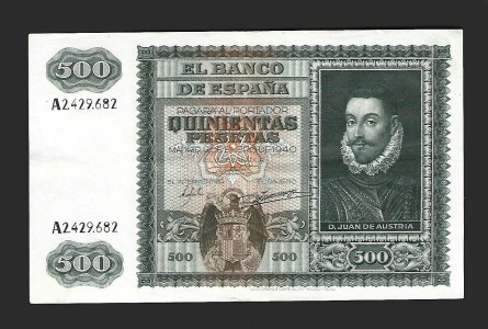 ESTADO ESPAÑOL 500 PESETAS 09-01-1940 SERIE A