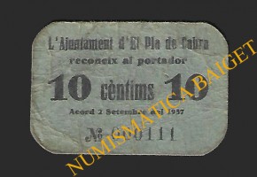 PLA DE CABRA (Tarragona), 10 cèntims 2 de setembre del 1937