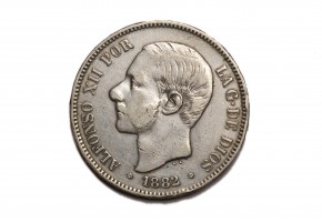 ALFONSO XII 5 Pesetas 1882 * 18-81