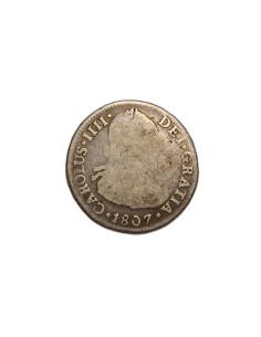 CARLOS IV, 1807. 2 Reales Lima-J.P.