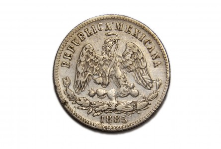 MEXICO 1885,  25 Centavos, Zacatecas