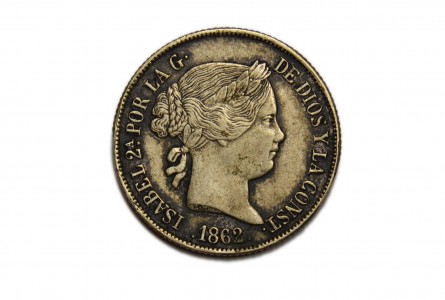 ISABEL II. 4 Reales 1862, Barcelona