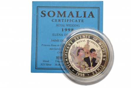 SOMALIA 1998, 250 SHILLINGS, BODA REAL : ELENA  DE BORBON Y JAIME DE MARICHALAR
