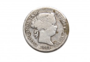 ISABEL II. 20 centavos 1864, Manila