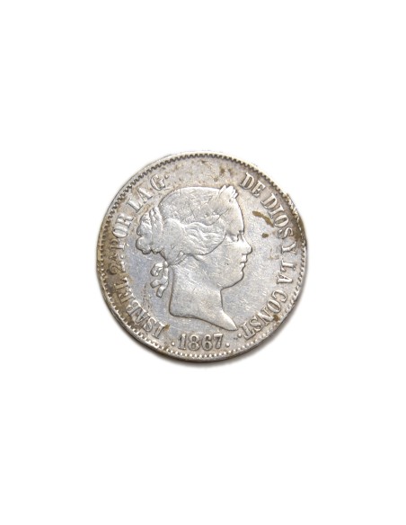 ISABEL II 1867, 1 Escudo, Madrid