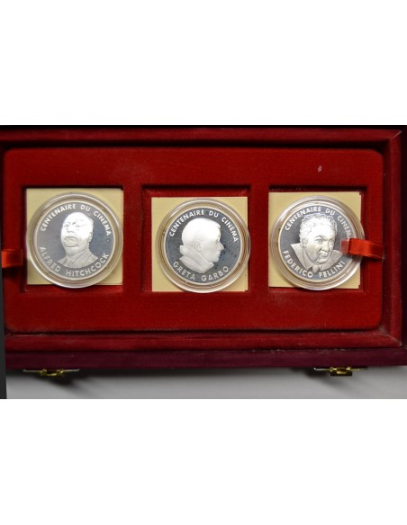 FRANCIA 1995, 100 Francos, Hitchcock-Garbo-Fellini (3 monedas)