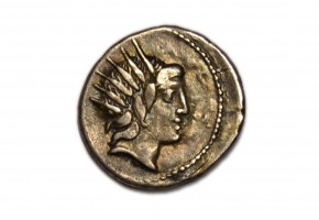 LUCRETIA. denario forrado 76 a J.C.