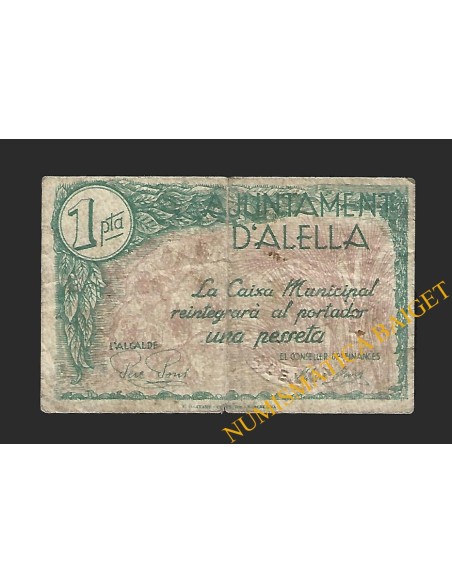 ALELLA (Barcelona), 1 pesseta (1937)