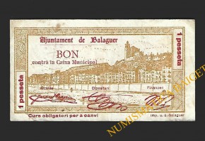 BALAGUER (Lleida), 1 pesseta 5-08-1937