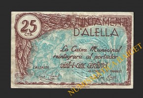 ALELLA (Barcelona), 25 cèntims (1937)