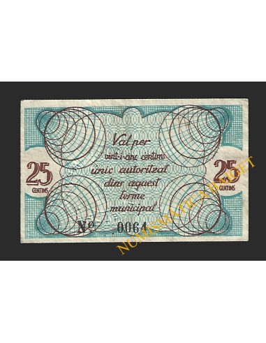 ALELLA (Barcelona), 25 cèntims (1937)