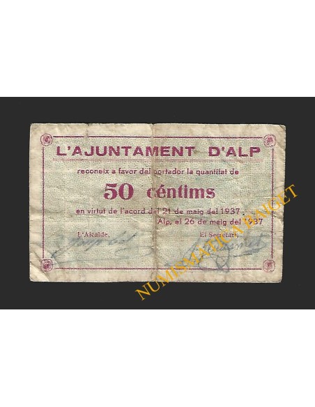 ALP (Girona), 50 cèntims , 26-05-1937
