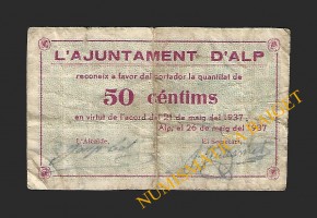 ALP (Girona), 50 cèntims , 26-05-1937