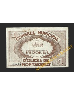 OLESA DE MONTSERRAT (Barcelona), 1 pesseta, 14 de setembre del 1937 2