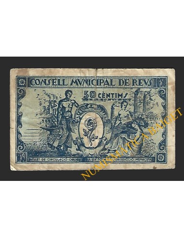REUS (Tarragona) 50 centims 14 d'abril del 1937 J. Roig