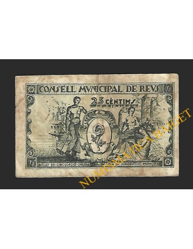 REUS (Tarragona) 25 centims 14 d'abril del 1937 J. Güell