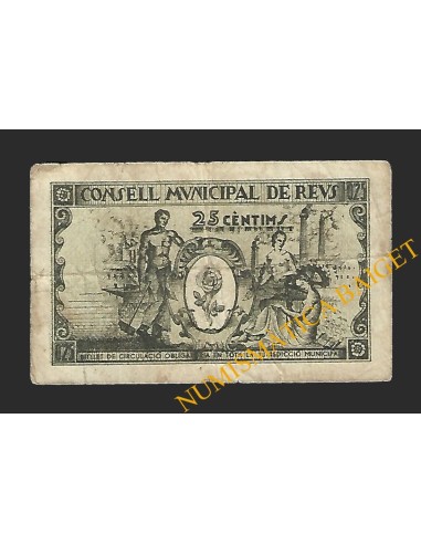 REUS (Tarragona) 25 centims 14 d'abril del 1937 J. Bartrina