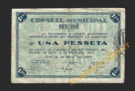 RUBI (Barcelona) 1 pesseta 14 de maig del 1937