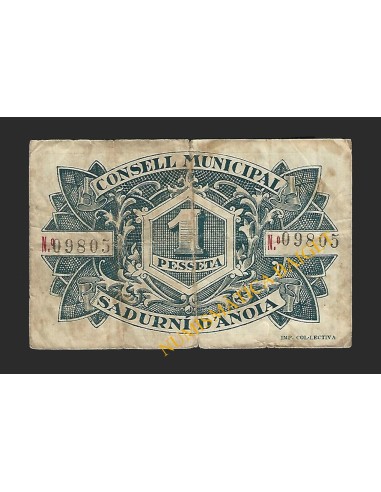 SADURNI D'ANOIA (Barcelona) 1 pesseta 21 d'abril del 1937