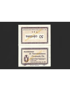 TORREDEMBARRA,  50 cèntims, 20 de maig de 1937. Prueba