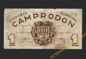 CAMPRODON, (Barcelona),1 pesseta, 1937