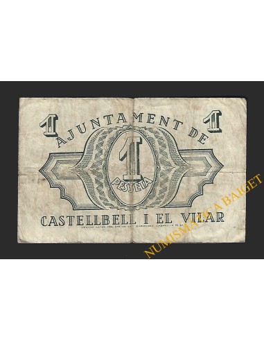 CASTELLBELL I EL VILAR, (Barcelona), 1 pesseta, 22 de maig del 1937