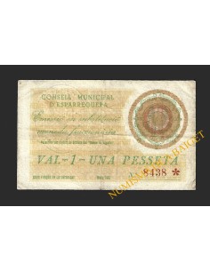 ESPARRAGUERA (Barcelona), 1 pesseta, març del 1937 