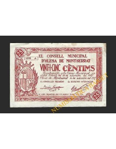 OLESA DE MONTSERRAT (Barcelona), 25 centims, 14 de setembre del 1937 