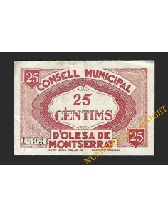 OLESA DE MONTSERRAT (Barcelona), 25 centims, 14 de setembre del 1937  2