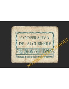 ALCUBIERRE (Huesca) 1 peseta. COOPERATIVA
