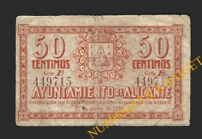 ALICANTE 50 céntimos, 30 de junio de 1938